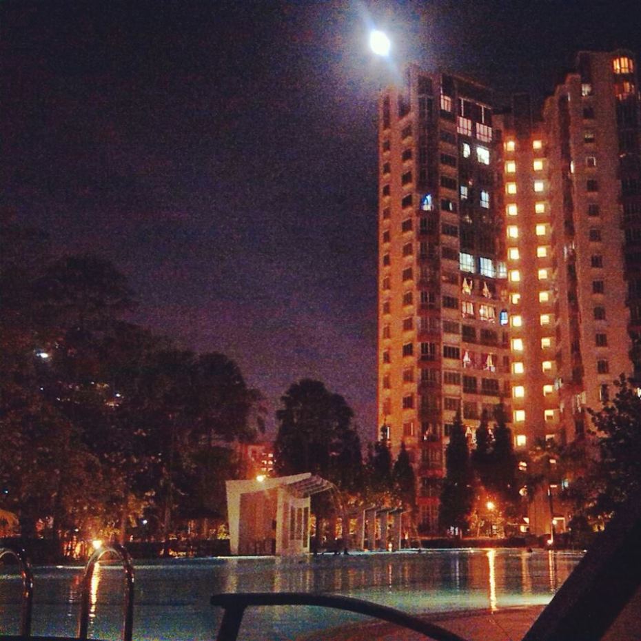 And this is night view of swimming pool.